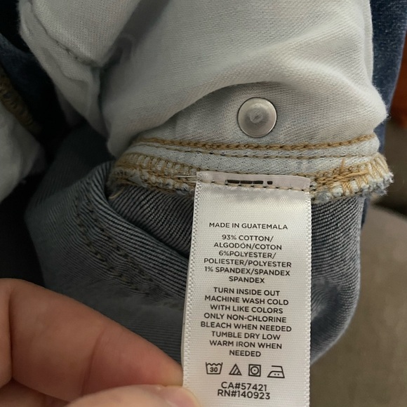 Loft Button Fly High Rise Curvy Skinny Raw Hem Jeans 8/29 Med Wash - Picture 8 of 9